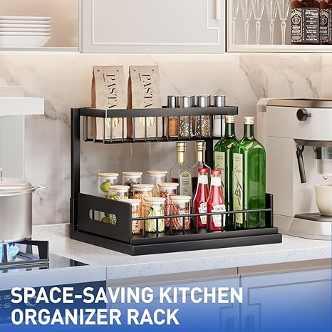 AuraHive Under Sink Dotray Slide-Out Storage Rack