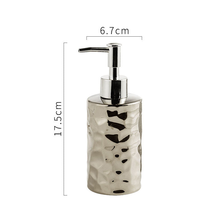 AuraHive Luxury Steel Finish Ceramic Lotion Dispenser