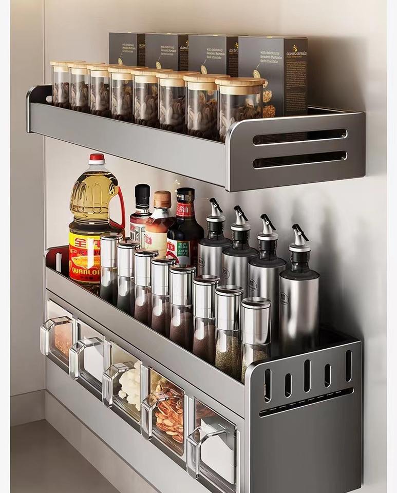AuraHive Space-Saving Single Layer Spice Storage Shelf
