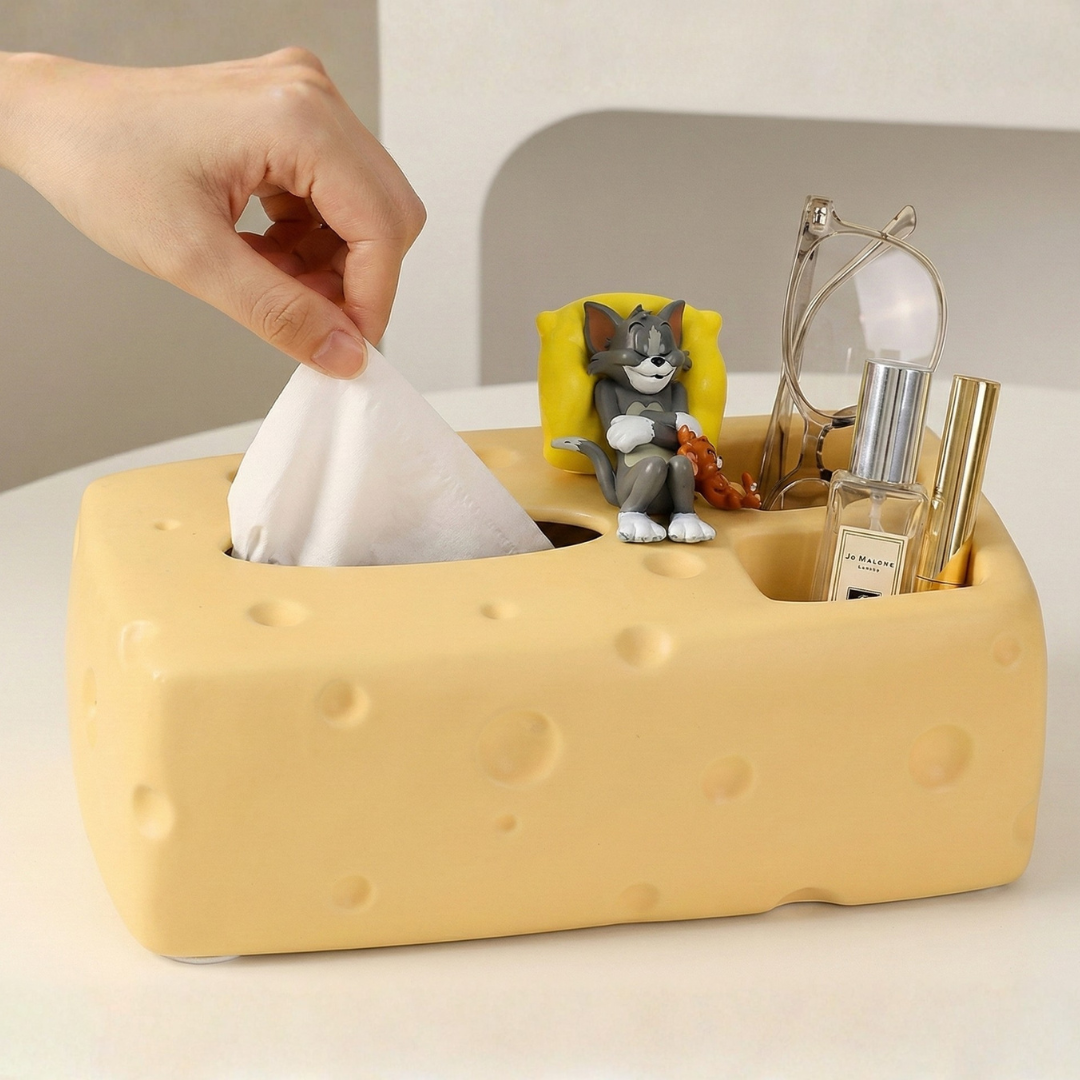 AuraHive Creative Cheese Block Style Tissue Box