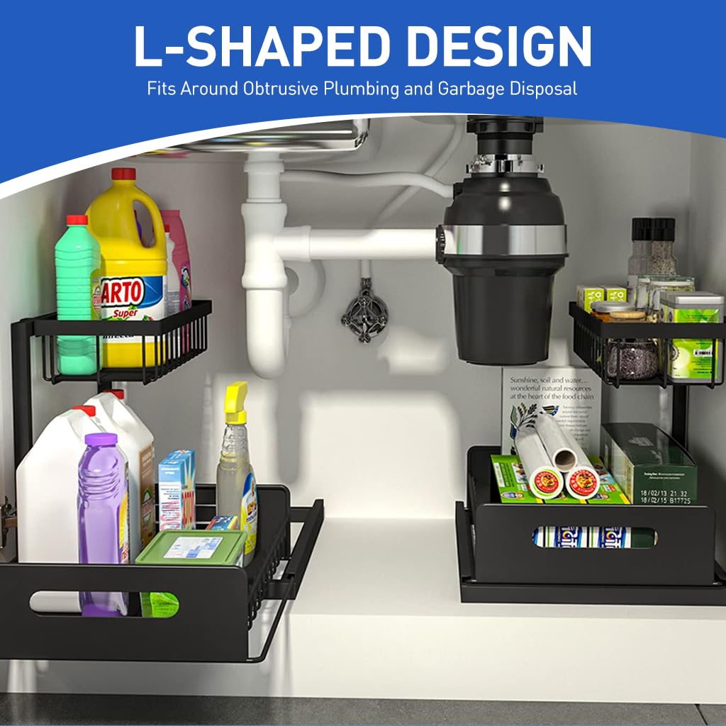 AuraHive Under Sink Dotray Slide-Out Storage Rack