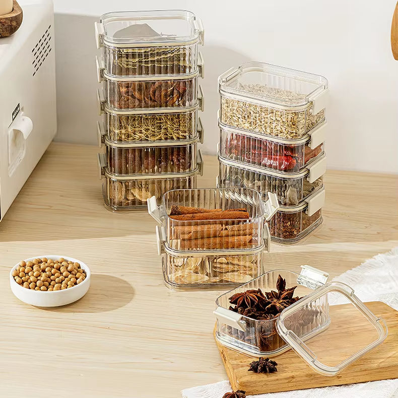 AuraHive Transparent Multi-Layer Spice Box for Kitchen Storage