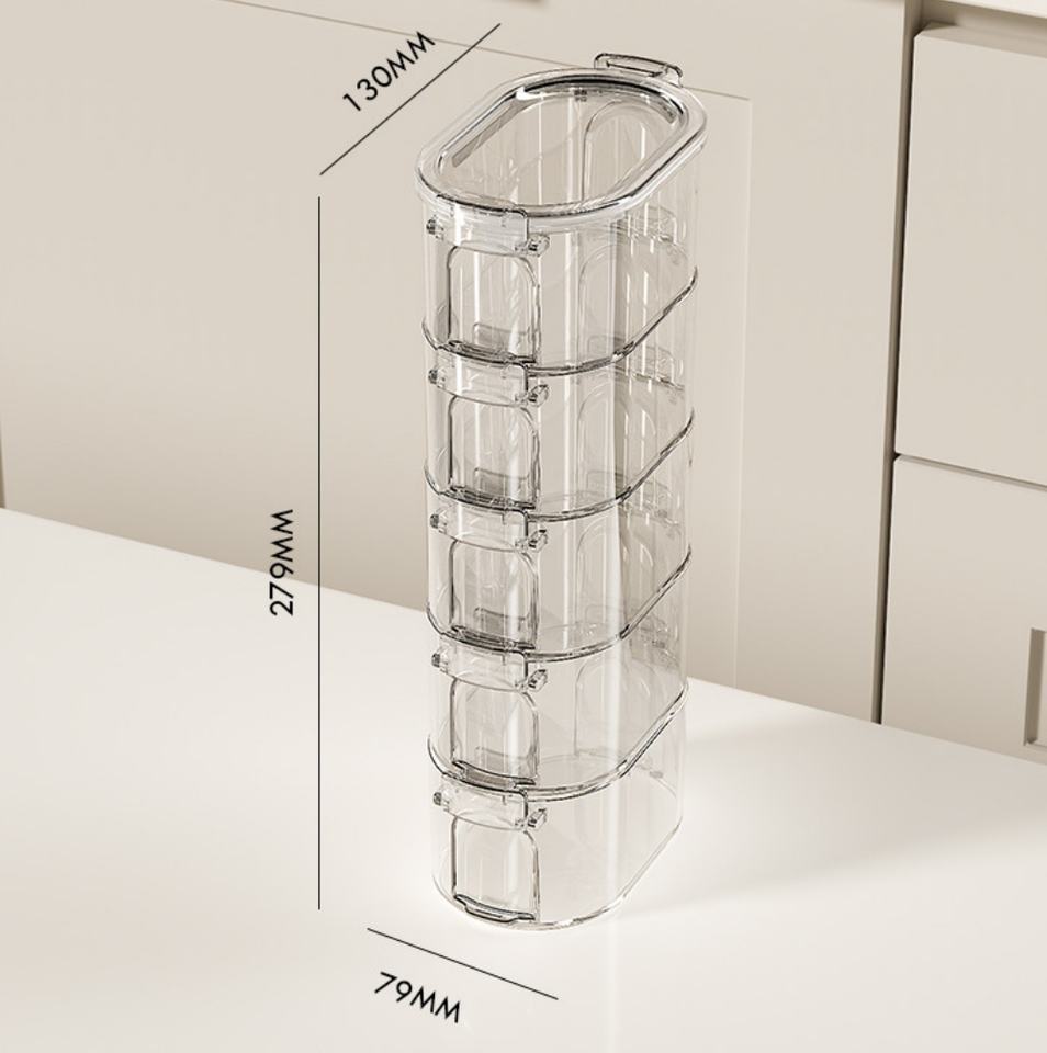 AuraHive Transparent Multi-Layer Spice Box for Kitchen Storage