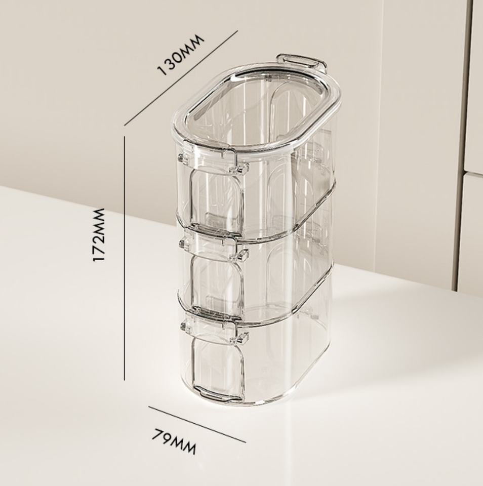 AuraHive Transparent Multi-Layer Spice Box for Kitchen Storage