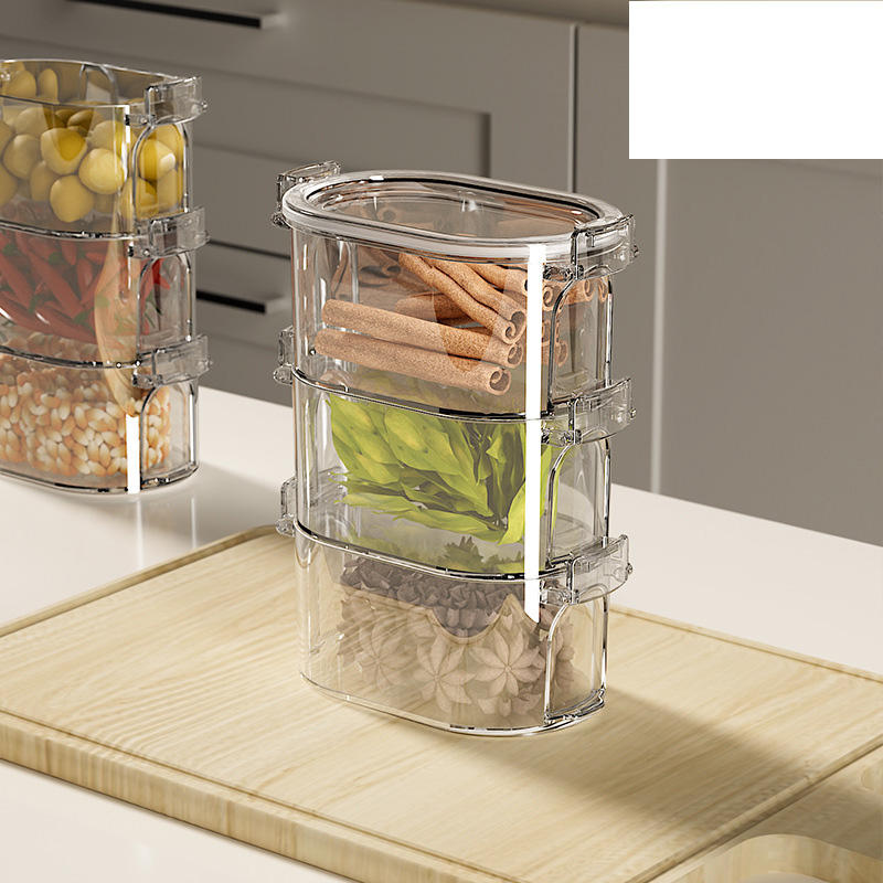 AuraHive Transparent Multi-Layer Spice Box for Kitchen Storage