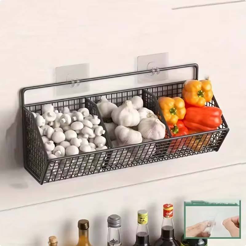 AuraHive Space-Saving Wall Mounted Grid Storage Basket
