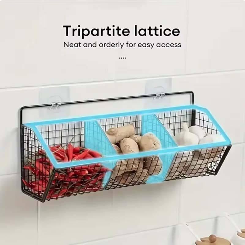 AuraHive Space-Saving Wall Mounted Grid Storage Basket