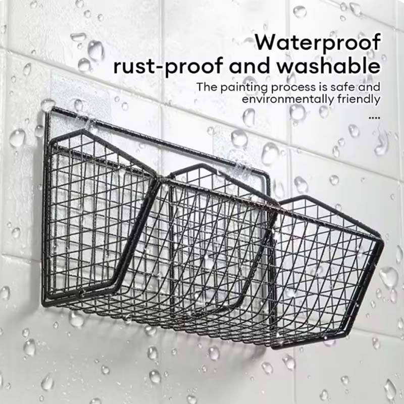 AuraHive Space-Saving Wall Mounted Grid Storage Basket