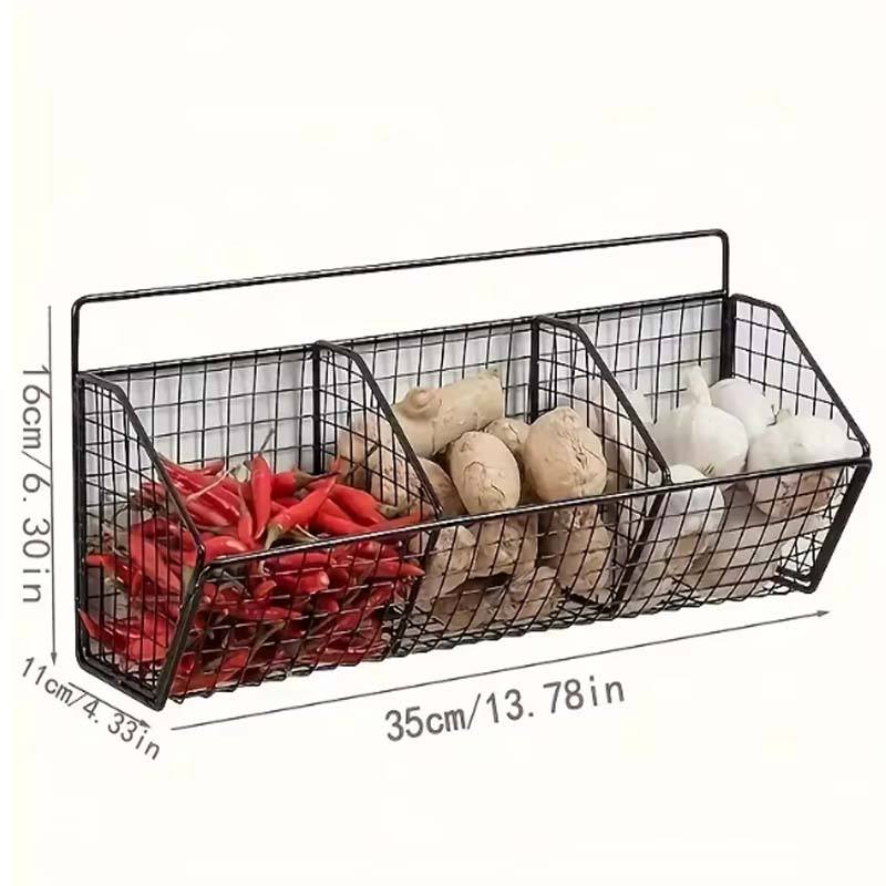 AuraHive Space-Saving Wall Mounted Grid Storage Basket