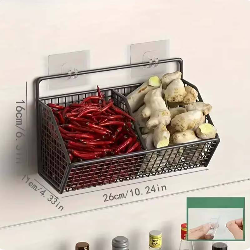 AuraHive Space-Saving Wall Mounted Grid Storage Basket