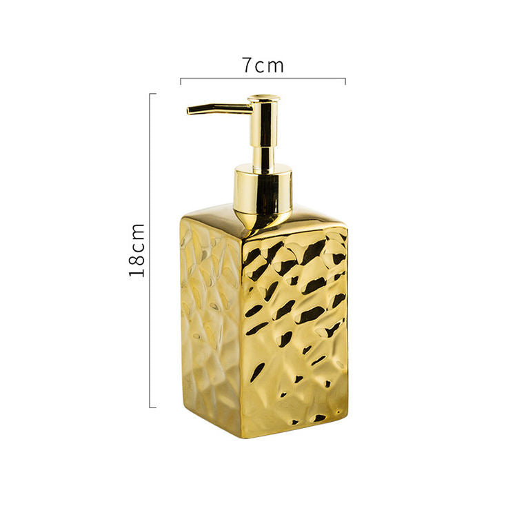 AuraHive Luxury Steel Finish Ceramic Lotion Dispenser