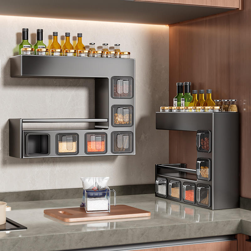 AuraHive Double Layer Spice Storage Shelf for Kitchen Organization