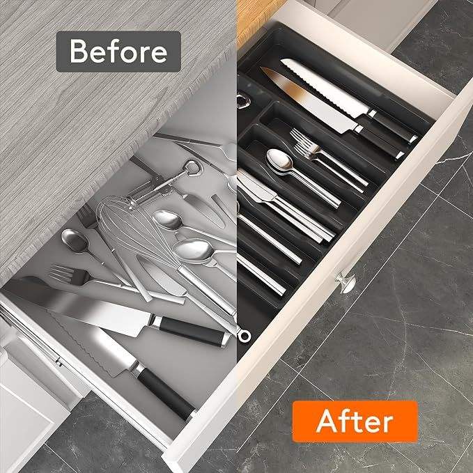 AuraHive Kitchen Drawer Spoon & Cutlery Organizer