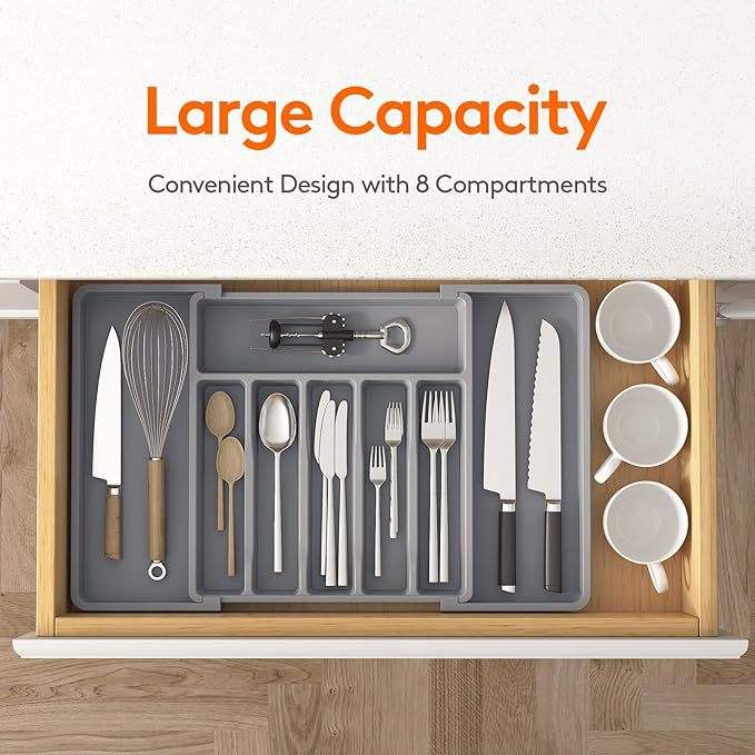 AuraHive Kitchen Drawer Spoon & Cutlery Organizer