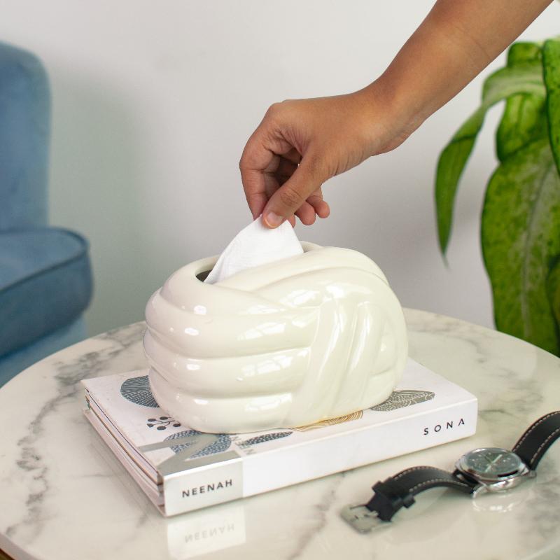 AuraHive Wed-Knott Polished Tissue Box