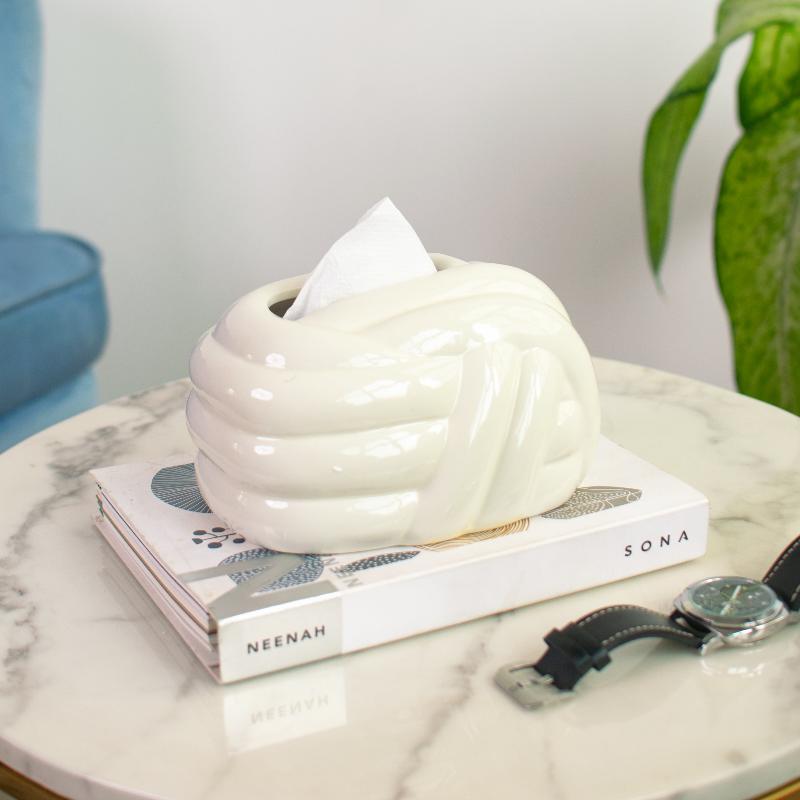 AuraHive Wed-Knott Polished Tissue Box