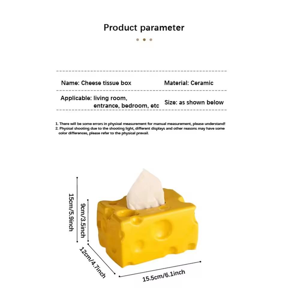 AuraHive Cheese Bar Style Tissue Box