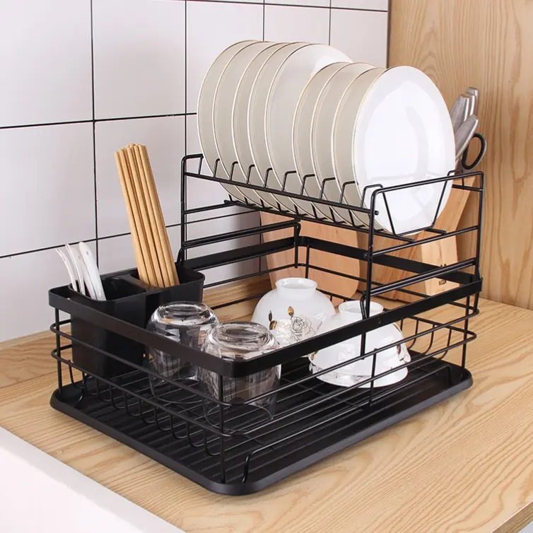 AuraHive Duplex Dish Organizer for Kitchen