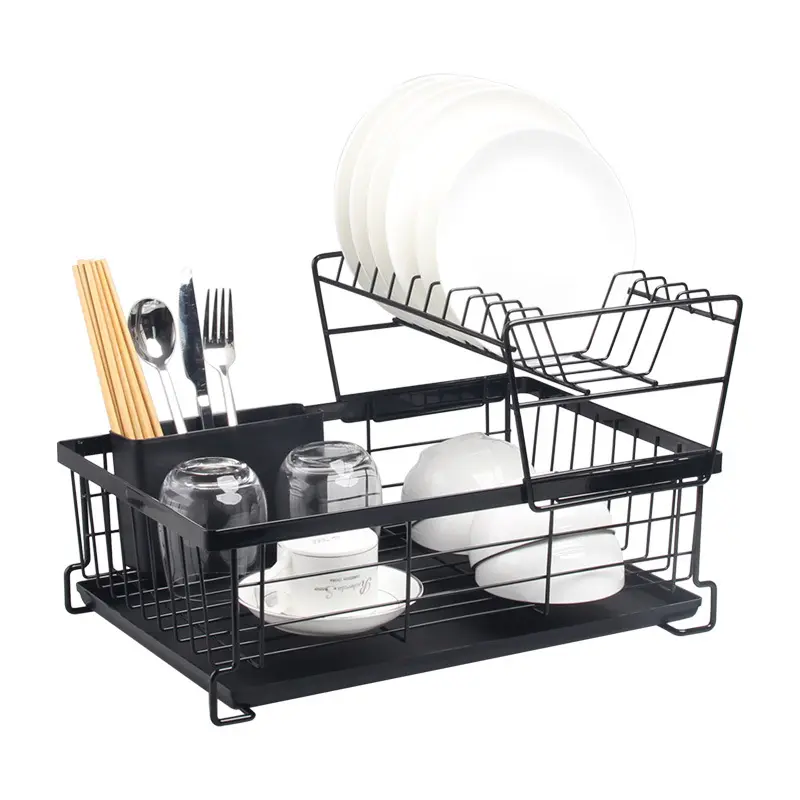 AuraHive Duplex Dish Organizer for Kitchen