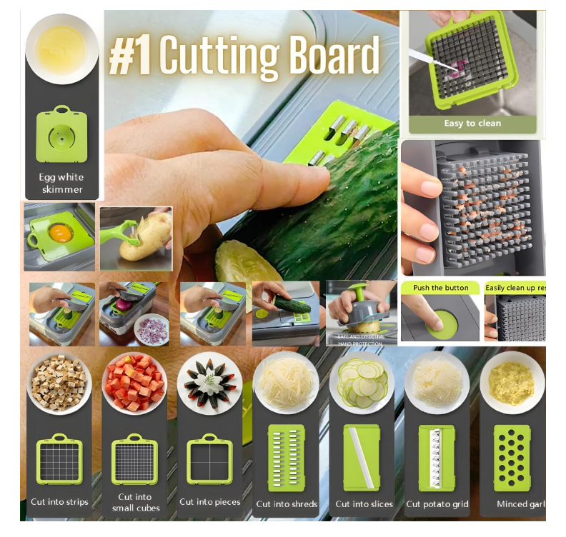 AuraHive Heavy-Duty Large Veggie Cutter for Fruits & Vegetables