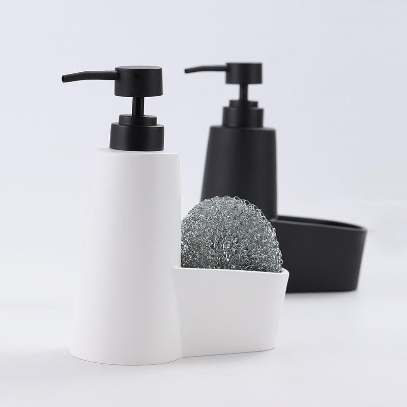 AuraHive Minimalist Matte Kitchen Liquid Soap Dispenser with Sponge Holder