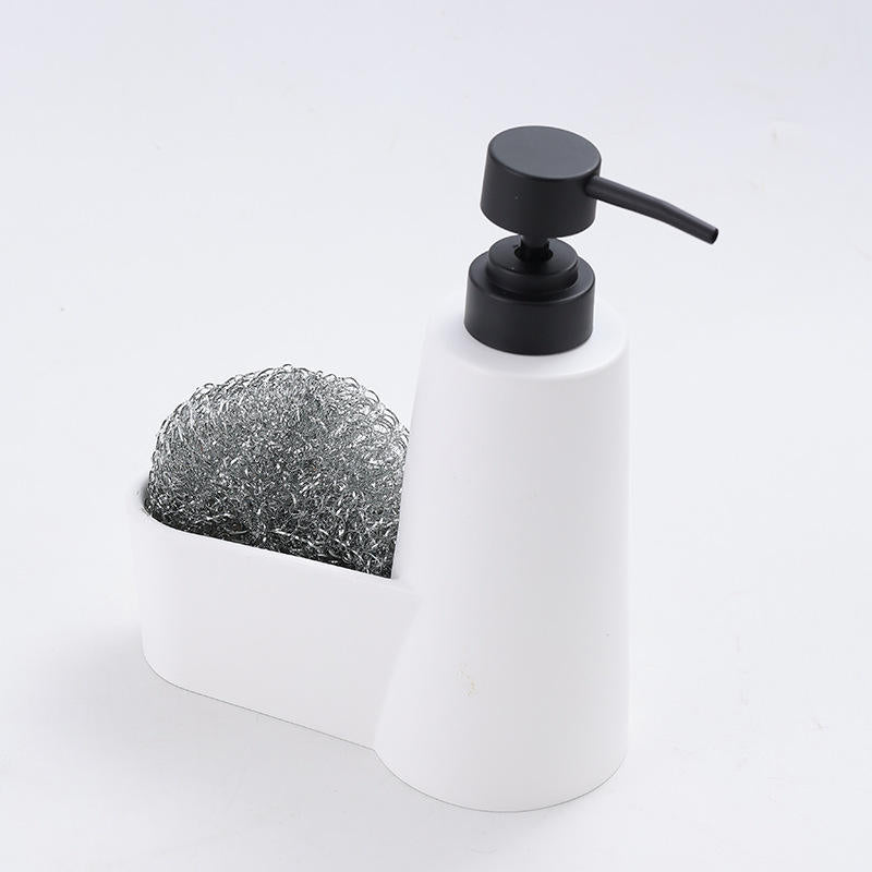 AuraHive Minimalist Matte Kitchen Liquid Soap Dispenser with Sponge Holder