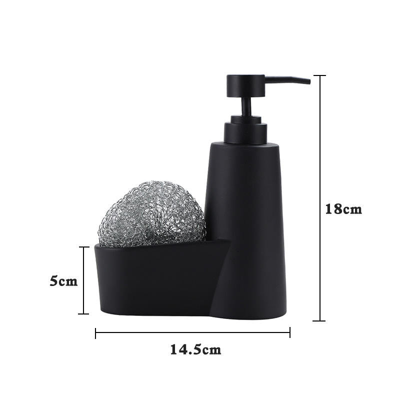 AuraHive Minimalist Matte Kitchen Liquid Soap Dispenser with Sponge Holder