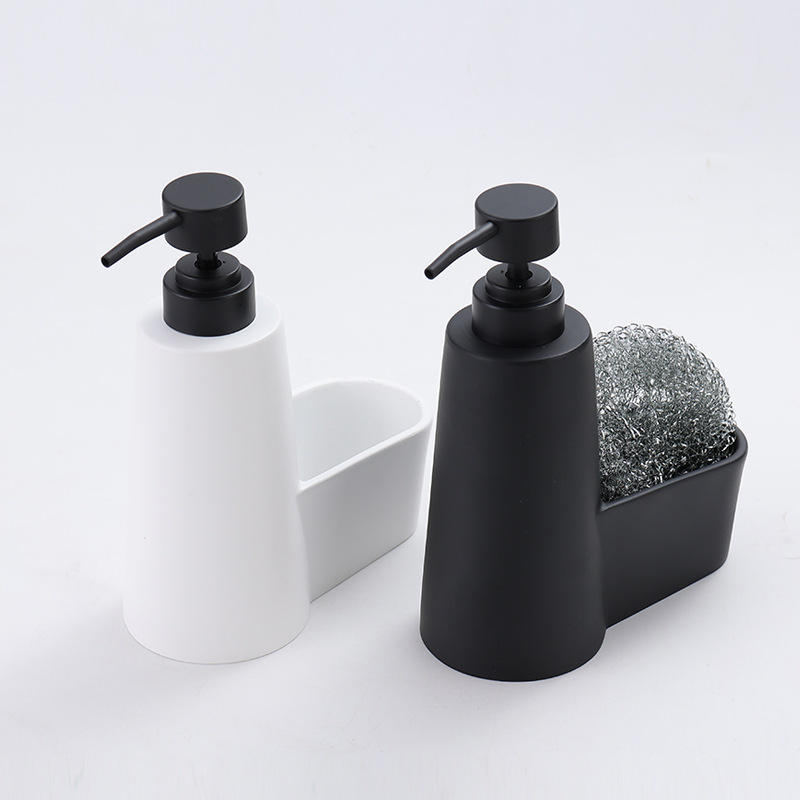 AuraHive Minimalist Matte Kitchen Liquid Soap Dispenser with Sponge Holder