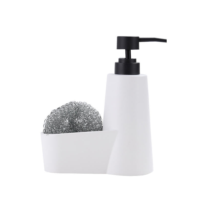 AuraHive Minimalist Matte Kitchen Liquid Soap Dispenser with Sponge Holder