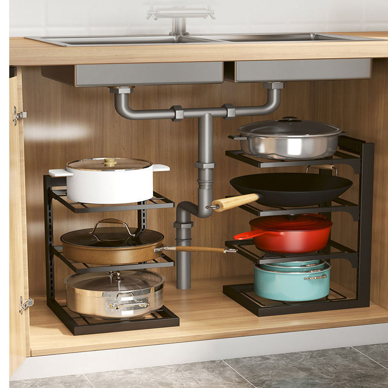 AuraHive Adjustable Kitchen Pan & Lid Organizer