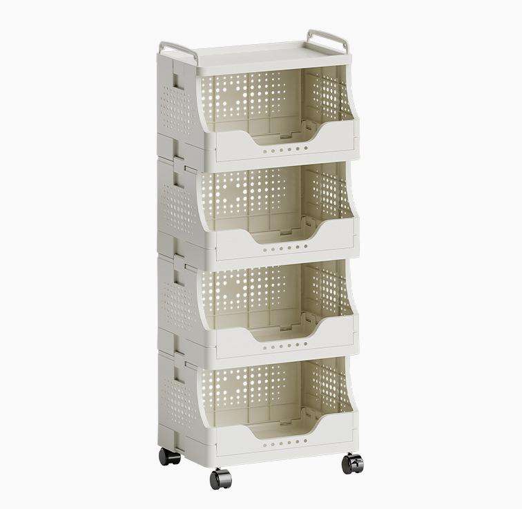 AuraHive White Rolling Multi-Purpose Storage Cart