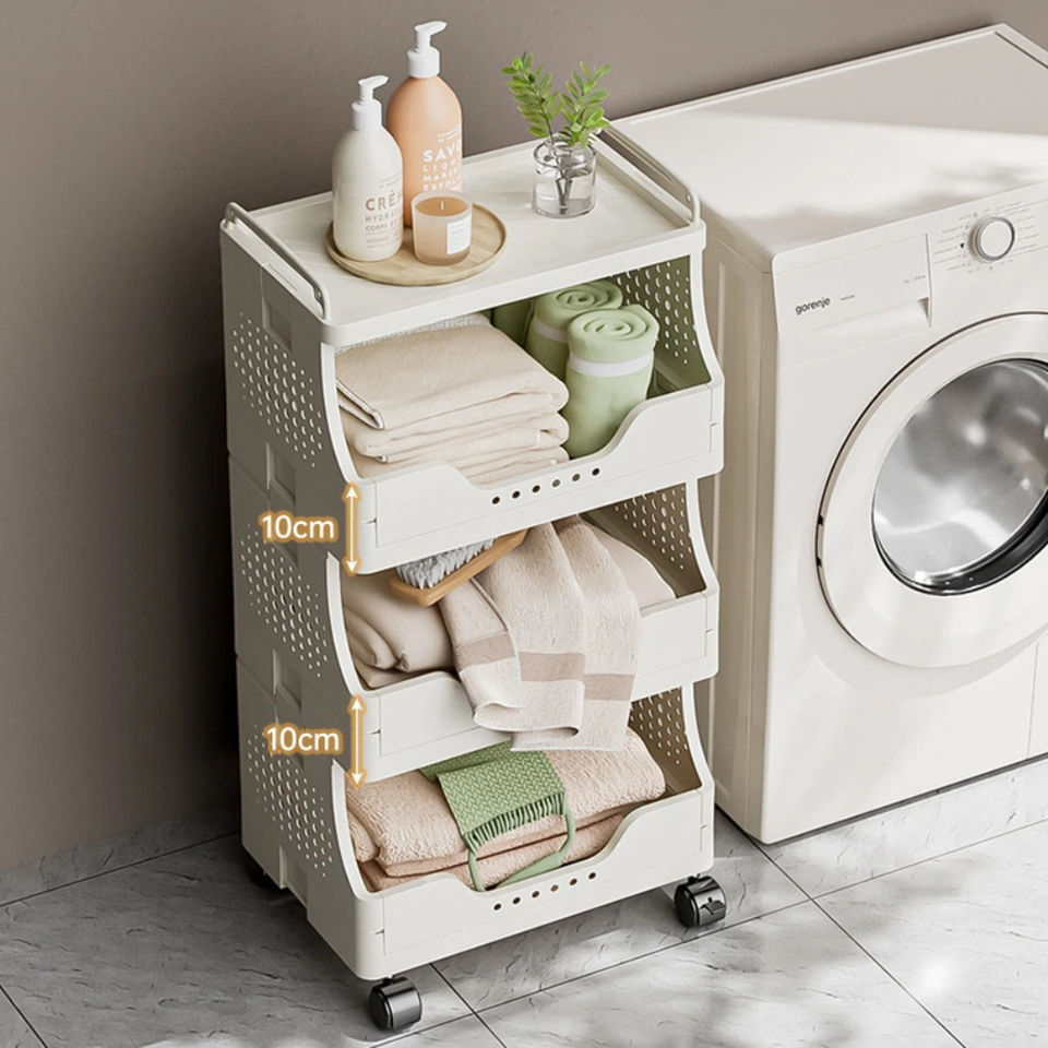 AuraHive White Rolling Multi-Purpose Storage Cart