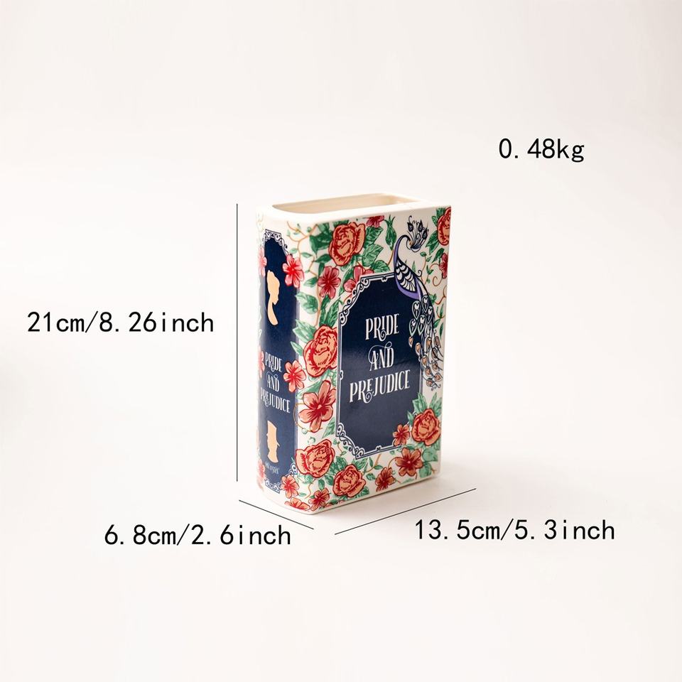 AuraHive Decorative Book Style Vase for Tabletop Décor