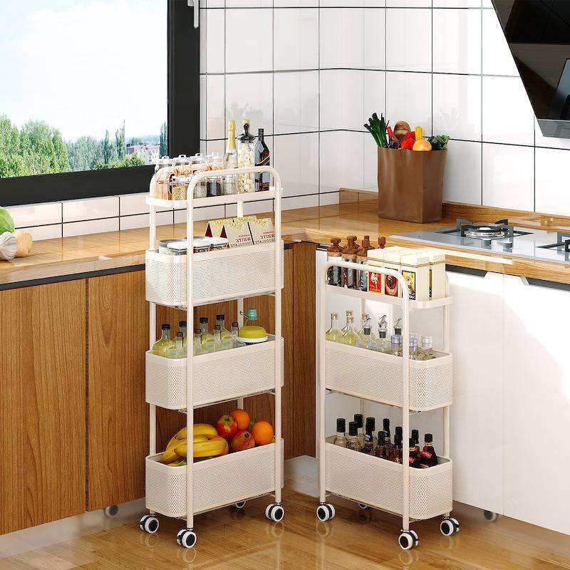 AuraHive Space-Saving Slim Multi-Purpose Rolling Trolley