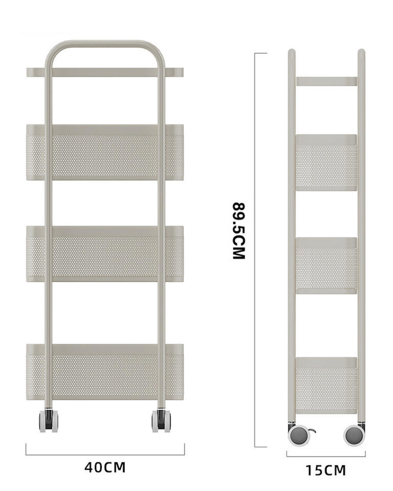 AuraHive Space-Saving Slim Multi-Purpose Rolling Trolley