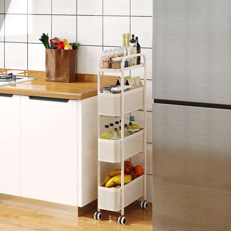 AuraHive Space-Saving Slim Multi-Purpose Rolling Trolley