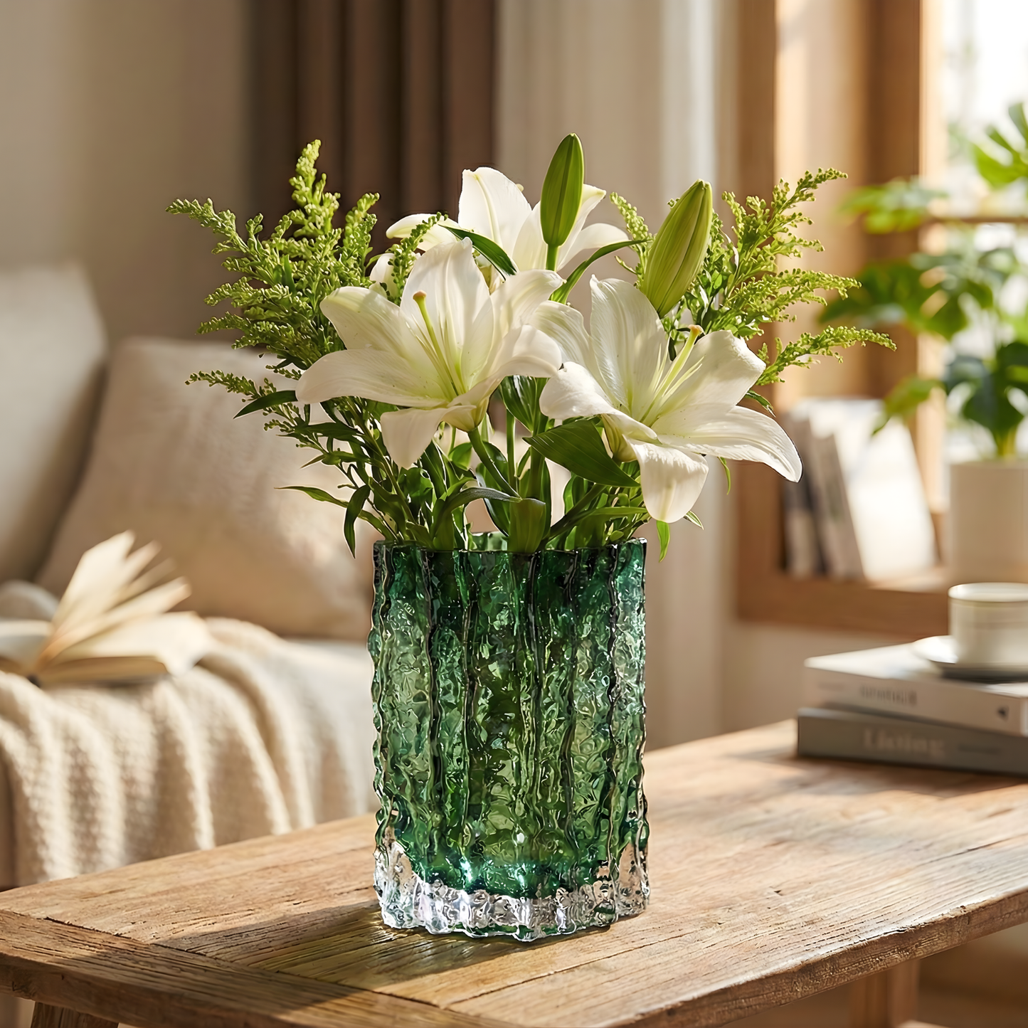 AuraHive Rain Glass Vase & Terrarium Plant Holder