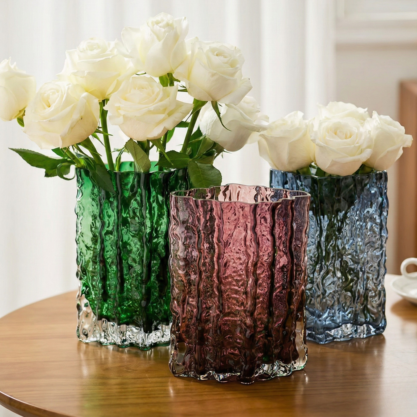 AuraHive Rain Glass Vase & Terrarium Plant Holder