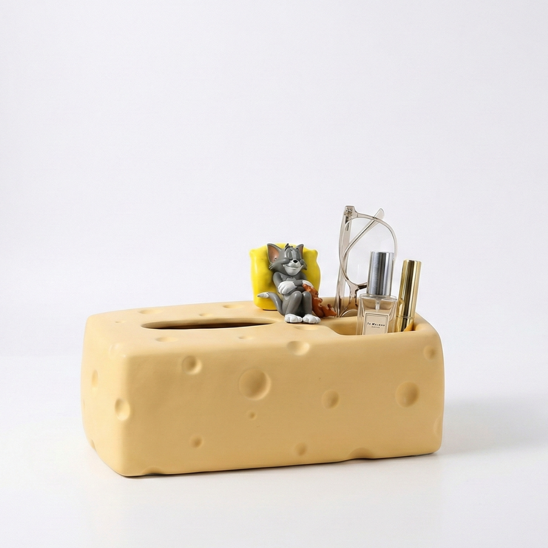 AuraHive Creative Cheese Block Style Tissue Box